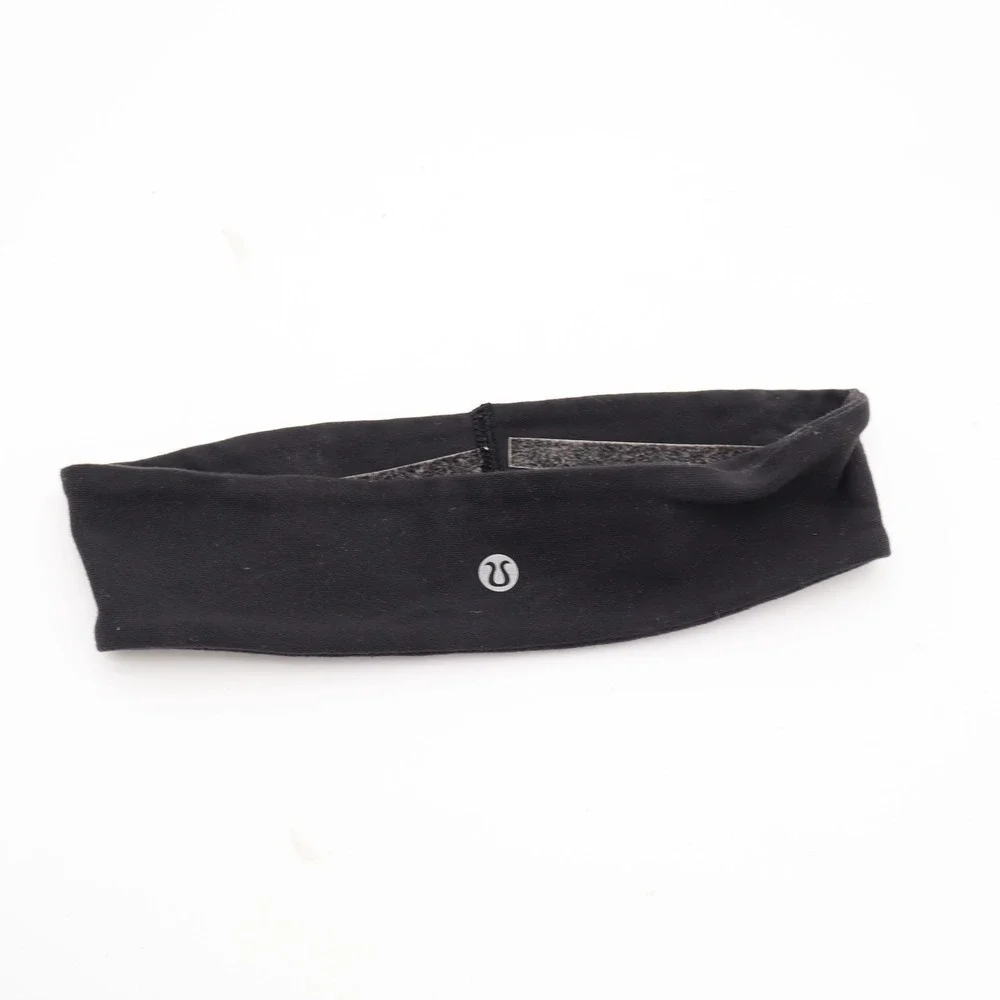 Lululemon Headband Women O/S Fly Away Tamer Black Silicone Grip Good